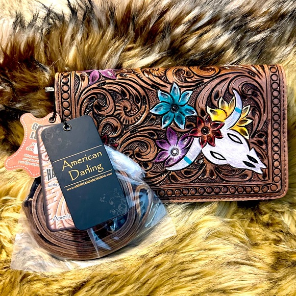 American Darling Bags Nwt American Darling Tooled Leather Saddle